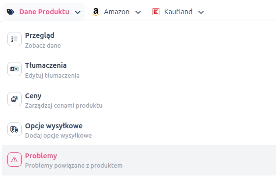 Zakładka problemy